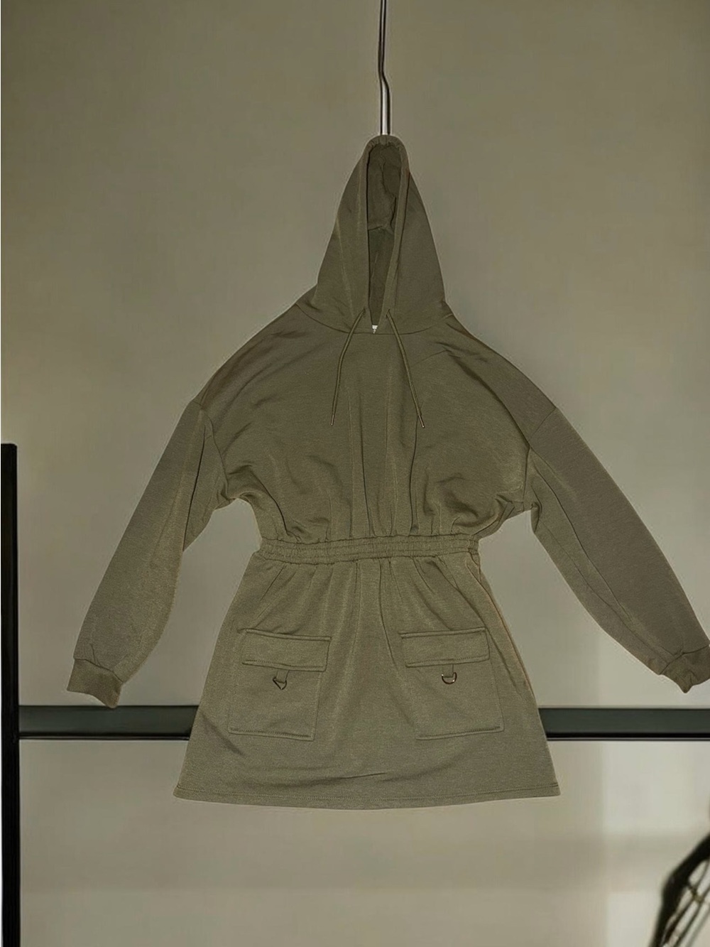 Almost Famous Olive Green Hoodie Dress